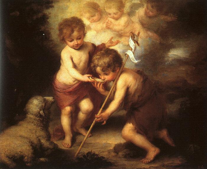 Bartolome Esteban Murillo The Holy Children with a Shell oil painting picture